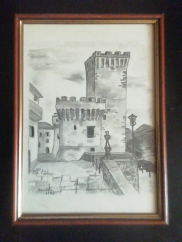 Bel quadro con cornice - , in